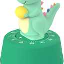 60 Minutes Mechanical Kitchen Timer,Cute Dinosaur Timer for Kids,Wind Up Egg Timer for Cooking,Reading,Classroom and Do Sports. (Light Green)
