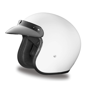Daytona Helmets Retro 3/4 Open Face Motorcycle Helmet - Vintage Style, DOT Approved Helmet for Men & Women, Lightweight, Adjustable Fit, Removable Visor - Bike, Moped, Chopper, Scooter Helmet,  Hi-Gloss White, XL