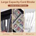 Baseball Card Binder 9 Pocket, 1080 Pockets Trading Card Binder with Zipper, Portable Collector Card Album Storage Organizer for Sports Cards, Game Cards, Gifts for Kids