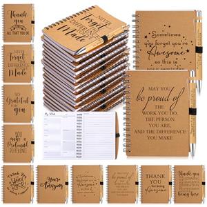 Tellingyou 60 Pcs Employee Appreciation Gifts Bulk for Dispatcher Volunteer Administrative Professional A6 to Do List Notebook Ballpoint Pen Motivational Notepads for Coworker Nurse Teacher
