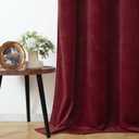 YoungsTex Burgundy Velvet Blackout Curtains for Living Room, Thermal Insulated Drapes with Grommet Privacy for Bedroom Decorative, 2 Panels, 52 X 80 Inch