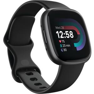Fitbit Versa 4 Fitness Smartwatch with Daily Readiness, GPS, 24/7 Heart Rate, 40+ Exercise Modes, Sleep Tracking and more, Black/Graphite, One Size (S & L Bands Included) Fitbit Versa 4 Fitness Smartwatch with Daily Readiness, GPS, 24/7 Heart Rate, 40+ Exercise Modes, Sleep Tracking and more, Black/Graphite, One Size (S & L Bands Included)