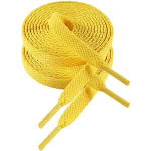 2 x VSUDO 2 Pairs Flat Shoe Laces for Sneakers, Shoe Strings/Shoelaces for Sneakers (45" ( 114 CM ), 23 Golden Yellow)