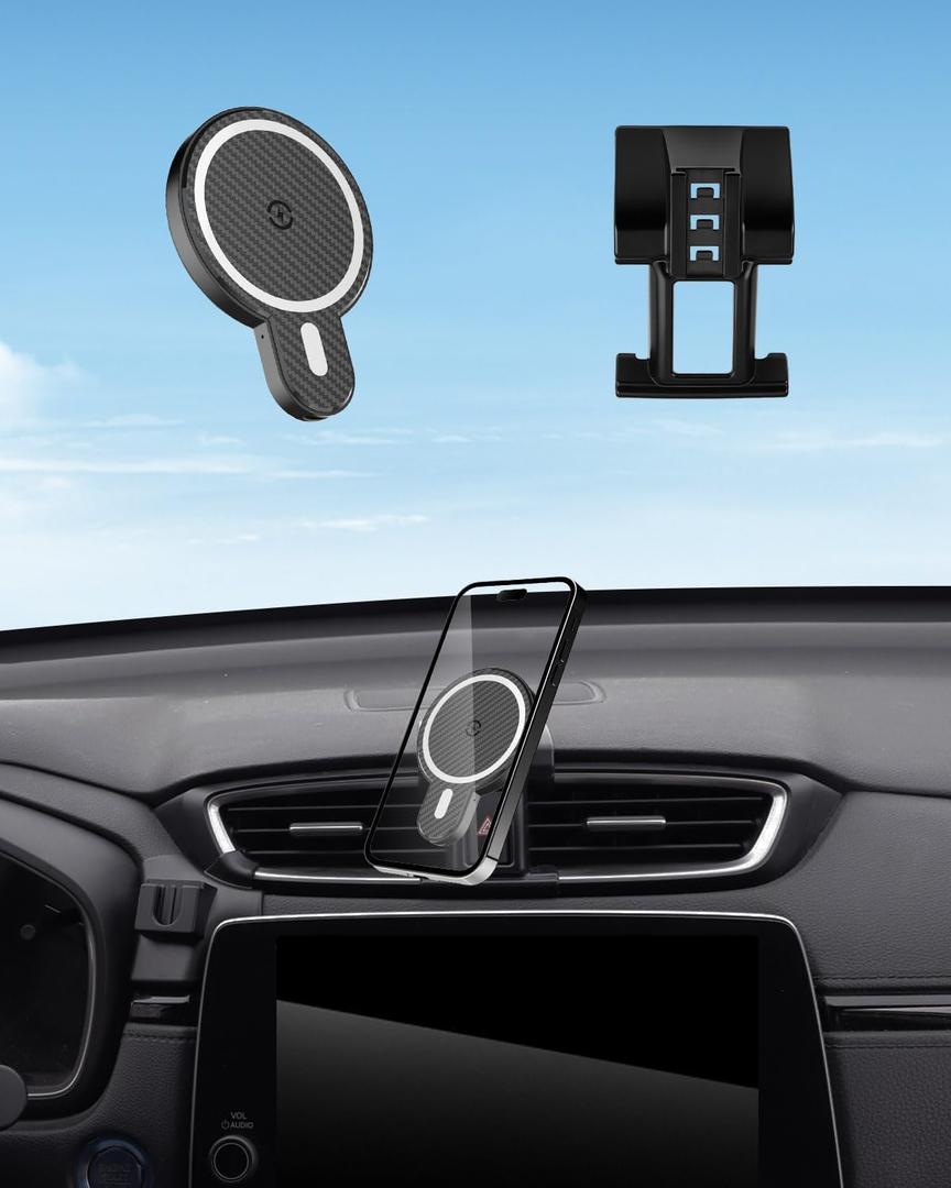 PZK Car Phone Mount for Honda CRV CR-V 2017 2018 2019-2020 2021 2022 Accessories 5th Gen CRV Custom Air Vent Phone Holder Magnetic 15W Fast Wireless Charger 360 Rotation Automobile Cradles
