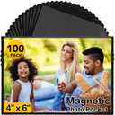 Black Magnetic Picture Frame 4X6 for Refrigerator-100 Pack,Black Photo Magnets Sleeves