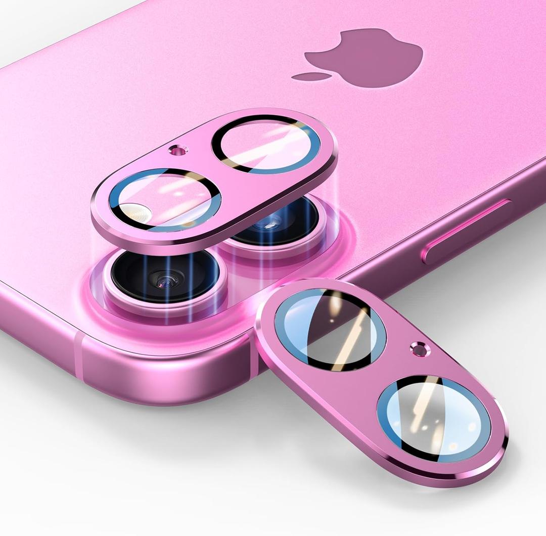 [2 Pack] for iPhone 16/16 Plus Camera Lens Protector, 9H Tempered Glass Metal flat Covering Design, Anti-Fingerprint Camera Cover, Ultra HD Clarity, Military Grade Protection, Purple