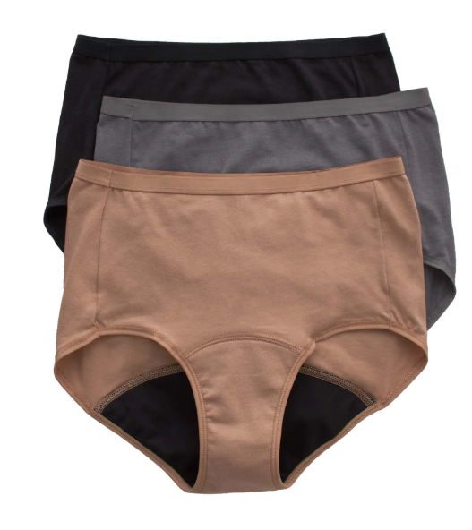Hanes Women's Comfort, Period. Underwear, Moderate Leaks, Bikini, Boyshort Or Brief, 3-pack, 9/2XL