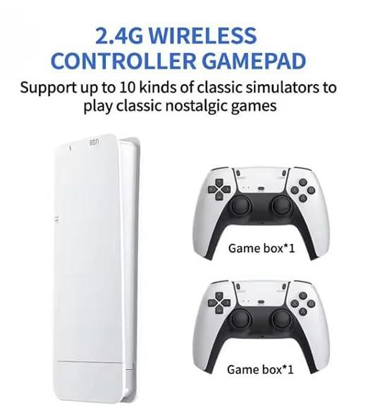 2.4G Wireless Game Controller Set, Dual Gamepad with USB Receiver, White and Black, Classic Game Console Support, 10 Simulator Compatible