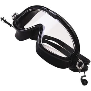 Swimming Goggles with Large Frame, Waterproof, AntiFog, HD Swimming Goggles for Men and Women (Black)