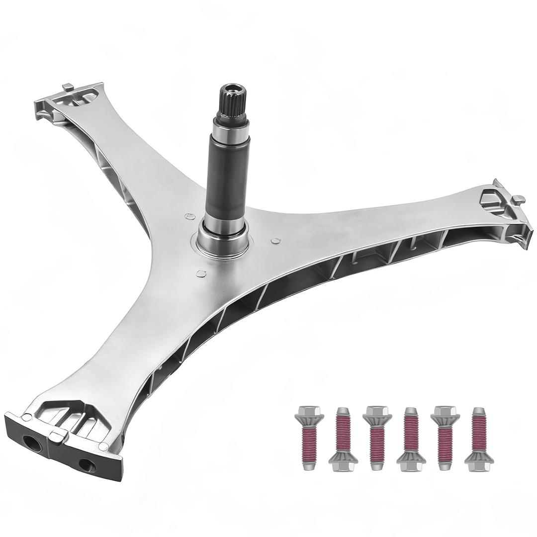 DC97-17004B Washer Flange Shaft Assembly Compatible with Samsung Washing Machine, with DC60-40137A Spider Hex Bolt (6 Pack) Replace DC97-17004A DC97-17004E AP5800144