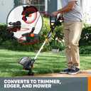 Worx 3 in 1 Cordless String Trimmer/Lawn Edger/Mini Mower, 12" Electric Weed Wacker with Command Feed, 20V Weed Eater with 4.6 LBS, Batteries & Charger Not Included, WG170.9