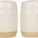 Nat & Jules Raw Bottom White 3 x 2 Ceramic Salt and Pepper Shaker 2 Piece Set