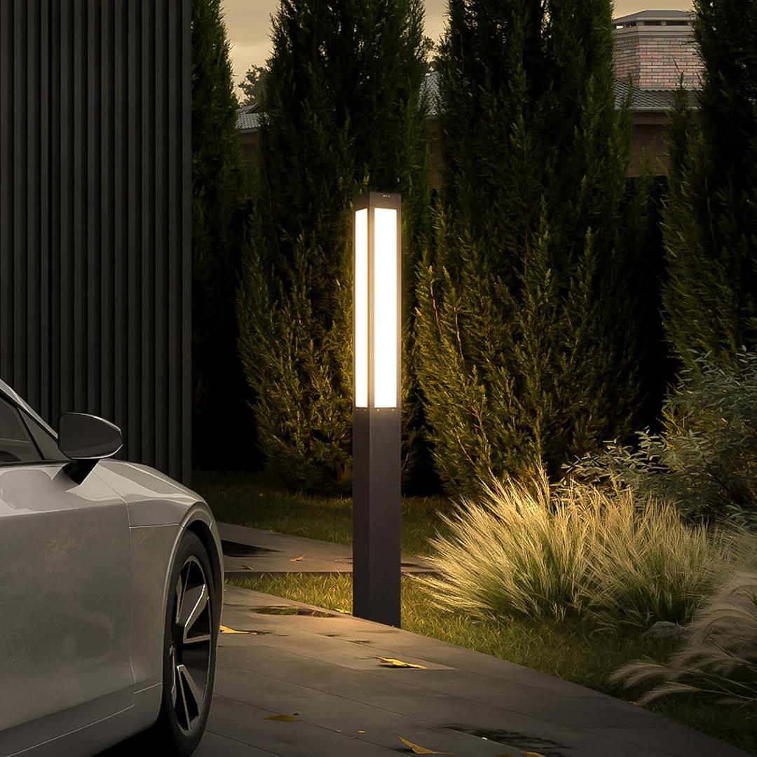 Landscape Path Light, 71" Modern Outdoor LED Luxury Bollard Lighting with IP54 Waterproof for Lawn Courtyard Driveway Pathway Decoration
