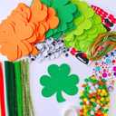 36 Sets St. Patrick's Day Irish Lucky Shamrock Ornaments Decorations DIY St. Patrick's Day Craft Kits Foam Shamrock Four-Leaf Clover Shaped Ornaments for Kids Classroom Activity Luck Gift Art Project