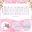 Tranqun 3 Pcs Pink and White Table Runner Floral Embroidered Table Runner Tulle 30 x 120 Inches Flower Sheer Tablecover Chinoiserie Decor Seasonal for Kitchen Dining Party Wedding