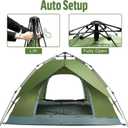 Night Cat Instant Popup Tents 2-3 Persons with Footprint Tarp Easy Setup Camping Tent with Rainfly Double Layers Waterproof Automatic Hydraulic Mechaism