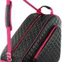 HEXIFUL Skate Bag for Ice, Inline, Roller & Quad Skates - Kids & Adults (Black/Pink 023)