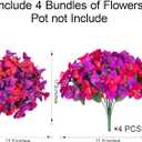 Artificial Bougainvillea Flowers for Outdoors Spring Plants Decor, 4 Bundles Faux Flowers for Outdoor Planters Silk UV Resistant Realistic for Outside for Porch Patio Window Planter Garden Home
