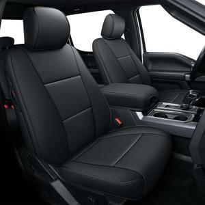 AOMSAZTO Seat Covers for Ford F150 XL XLT: 2015-2024 2025 SuperCrew & F250 F350 F450 2017-2024 Super Duty Crew Cab XL XLT, Custom Fit Full Set Faux Leather Black