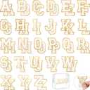 52 Pcs White Chenille Letter Patches Self Adhesive for Clothing,A-Z Varsity Letter Stickers Embroidered Sew on Repair Patches for Jackets Hats Backpack