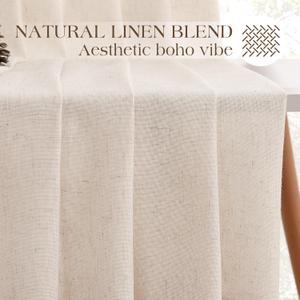Cream Beige Pinch Pleated Linen Curtains 25"×25" 2 Panels for Living Room Bedroom Neutral Farmhouse Light Filtering Privacy Window Curtain  