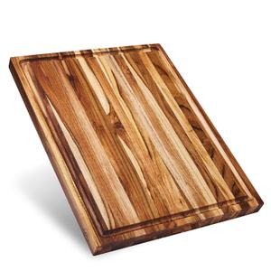 Sonder Los Angeles, Large Teak Wood Cutting Board for Kitchen with Juice Groove, Reversible Charcuterie Butcher Block 18x14x1.25 in 