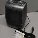 Lasko Portable Indoor Electric Ceramic Space Heater with Tip-Over Safety Switch, Overheat Protection and Thermostat, 2 Speeds, Safe for Home, 9.2 Inches, Dark Gray, 1500W, 754201