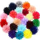 Cinaci 25 Pack Solid Big 4" Chiffon Flower Alligator Hair Clips Barrettes Hairpins Accessories for Baby Girls Infants Toddlers Kids Teens Women