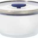 Anyday 4-Cup Microwave Cookware & Glass Container with Glass Lid, Plastic-Free Deep Food Storage | Stackable Airtight Steamer with Vented Lid for Microwave-Safe Reheating, Steaming Vegetables & Rice (Frosted - Blueberry)