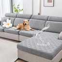 Waterproof Couch Cushion Covers for Pets Washable Sofa Seat Covers | Non Slip,Stretch Jacquard Fabric,Pet Hair & Scratch Protection,Easy Installation,Furniture Protector,Sectional,1 Piece Large