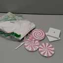 3 Pieces Christmas Table Decorations Wood Candy Set, Pink Christmas Tiered Tray Decor,Rustic Candy Table Decorations for Home Tables (Pink)