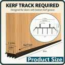 [2 Pack] 36 Inch Exterior Door Sweep with Vinyl Fins Under Door Weather Stripping Seal for Exterior Doors with Kerf Track | Bottom Door Seal Strip | Draft Stopper & Rodent Proof (Brown)