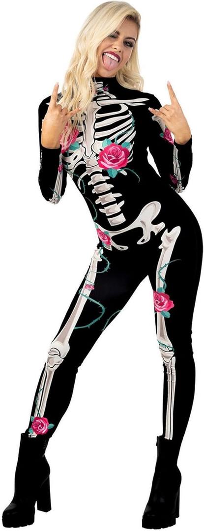 Morph Skeleton Costume Women, Womens Skeleton Costume, Womens Halloween Costumes, Halloween Costumes For Women Adult (Small, Pink)