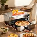 Anatole Electric Pizza Oven Indoor Air Fryer 12" 1800W Stainless Steel Countertop Pizza Maker Convection Cooker Time Temperature Adjustable with Removable Crumb Tray ETL Certified, 17.2''l * 14.6''w * 7.3''h