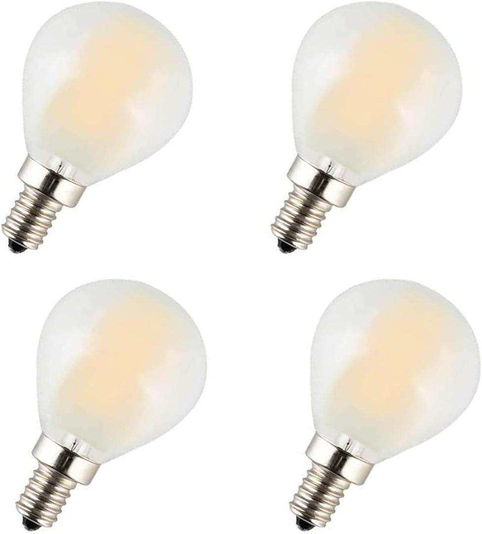 E14 G45 LED Globe Filament Bulb Dimmable 6W LED Filament Light Bulb 60W Equivalent E14 European Base Warm White 2700K Frosted Glass Decorative Vintage Bulb for Pendent Chandelier, AC110V(4 Pack)
