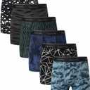 Men's Underwear Viscose from Bamboo Mens Boxer Briefs 6 Inch, Moisture Wicking Underwear for Men Pack, Open Fly (Black, L)