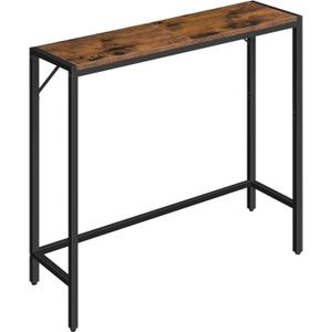 Console Table, Narrow Sofa Table, 30.1" Small Couch Table, Thin Sofa Table, Side Table for Hallway, Living Room, Foyer, Corridor, Rustic Brown and Black CTHR7601
