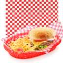 New Star Foodservice 44263 Red Check Food Basket Liners, 12 By 12-inch, Set of 36