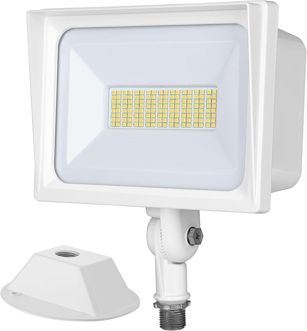 DEWENWILS 65W LED Flood Light Outdoor, 6670 LM Super Bright(500W Equivalent) IP65 Waterproof Knuckle Mount LED Security Light, 5000K Daylight Flood Light for Garden, Yard, Garage, UL Listed, White
