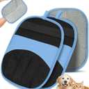 Magic Brush Glove Pet Hair - 2 Pack Electrostatic Grooming Removal Gloves for Dogs and Cats, The Magic Brush Pure Path Yomi Pet Grooming Needs, Fur Remover for Furniture, Clothes (Blue)