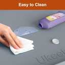 ukeetap Extra Thick Silicone Mat Waterproof with Raised Edge 34" x 22", Under Sink Mat for Kitchen & Bathroom, Kitchen Cabinet Liner, Multi-Purpose for Storage & Protection, Gray