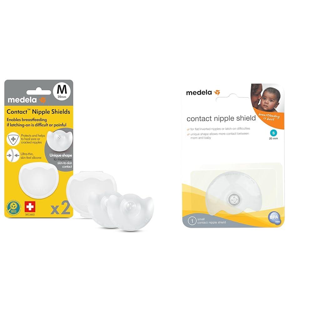 Medela Contact Nipple Shield for Breastfeeding, 20mm Small Nippleshield, 2 Count Bundle with Single 20mm Small Nipple Shield