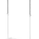 LiaMeE Adjustable Clothing Rack for Hanging Clothes, Heavy Duty Garment Rack with WheelsFree Standing Rolling Clothes Rack with Shelf & Grid, Easy Assembly Standard Rod, White & Chrome