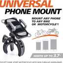 Bike & Motorcycle Phone Mount - For iPhone 16 (15, Xr, SE, Max/Plus), Galaxy S22 or any Cell Phone - Universal ATV, Mountain & Road Bicycle Handlebar Holder. +100 to Safeness & Comfort