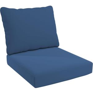 California Umbrella Outdoor Deep Seat, Patio Seat Cushion, 24 x 48 Inch, Premium Outdoor Densified Fiber, Fade Resistant, Sunbrella Fabric, Regatta