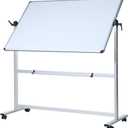 VIZ-PRO Double-Sided Magnetic Mobile Whiteboard, 72 x 48 Inches, Rolling Dry Erase Board Easel Stand on Wheels with Aluminium Frame for School Office Home 6' x 4'