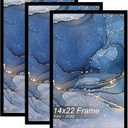 Fxojyvo 14x22 Picture Frame Set of 3, Black Frame for 14 x 22 Inch Picture Poster Photo, Light Weight and High Transparent 14 by 22 Frame for Wall - 3 Pack/Black/14 x22