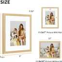 ATOBART 8x10 Picture Frame Set of 4, Displays 5x7 with Mat or 8x10 Without Mat, Photo Frames for Wall Hanging or Tabletop, Includes HD Plexiglass, Natural Wood Grain
