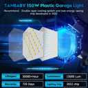 TANBABY 2 Pack LED Garage Lights, 150W Deformable Garage Light Bulb, Total 30000LM 6500K Daylight, 6+1 Adjustable Panels, E26/E27 Screw-in Ceiling Light for Basement, Gift for Men
