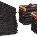 SIMPLI-MAGIC Heavy Duty Padded Moving Blankets (12 Pack),Black/Orange & 79522 Heavy Duty Padded Moving Blankets, Orange/Black, 72 x 80, 6 Pack